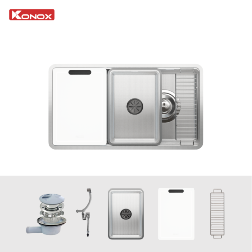 Chậu rửa chén Konox Dekor JP8044SU-R 1 hố chống xước